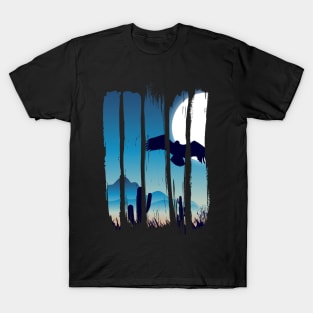 Flight of the eagle at moonlight T-Shirt